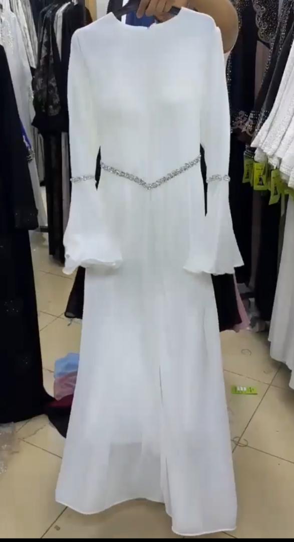 Abaya Blanche Strass Prestige