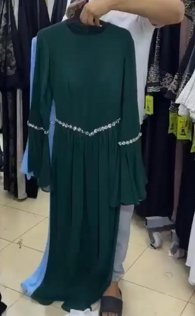 Abaya Verte Émeraude Strass
