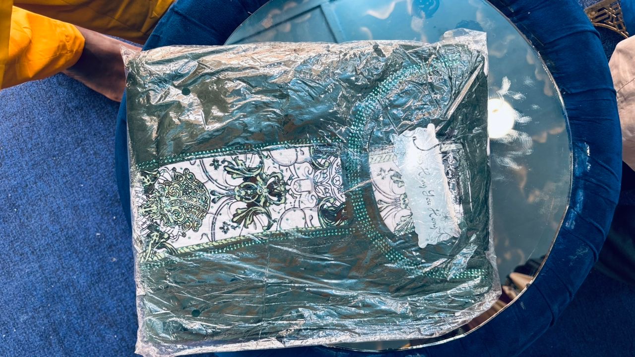 Tissu Bazin Vert Brodé