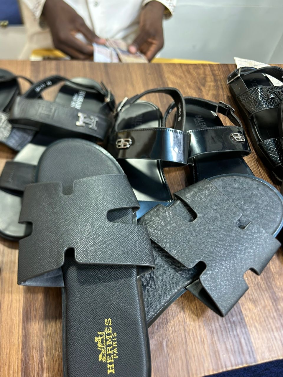 Sandales Hermès Cuir Grainé